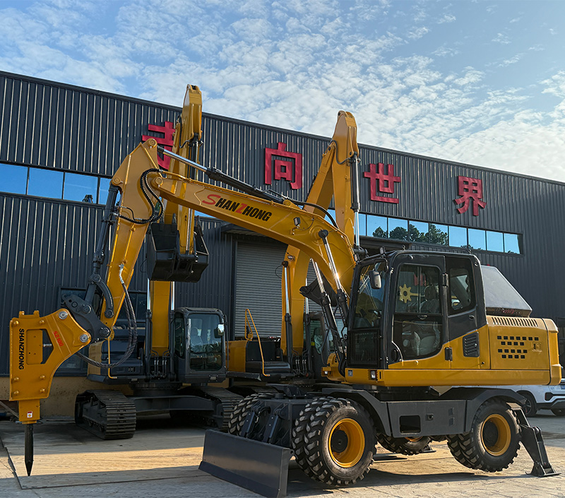 Колесный экскаватор SZL150 с гидромолотом