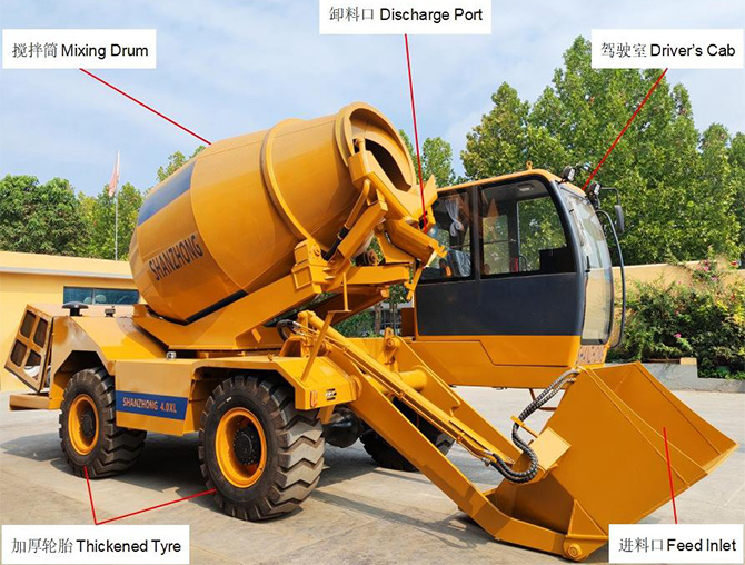 Самозагружающийся бетоносмеситель SZ6400 объемом 4,0 м³